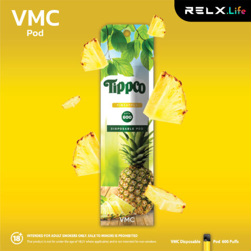 VMC Pod พอต ใหม่ ใช้แล้วทิ้ง 600คำ กลิ่นผลไม้- Tippco ทิปโก้ สับปะรด